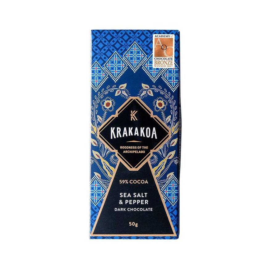 

New Krakakoa - Flavoured Dark Chocolate, Sea Salt & Pepper / Coklat Hitam