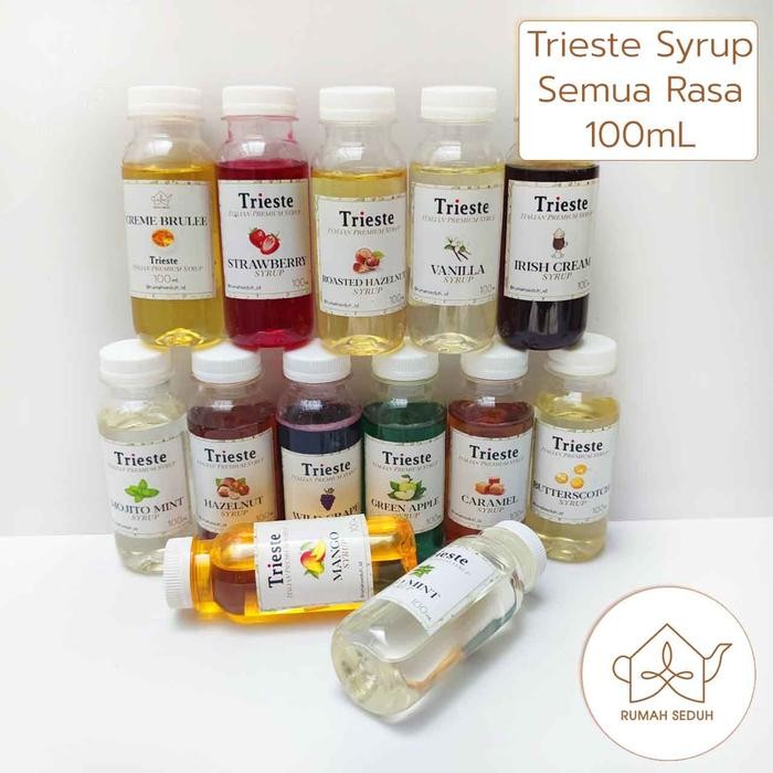 

New Sirup Trieste 100mL Semua Rasa: Hazelnut Vanila Caramel Leci Blue Curacao Almond Avocado Banana