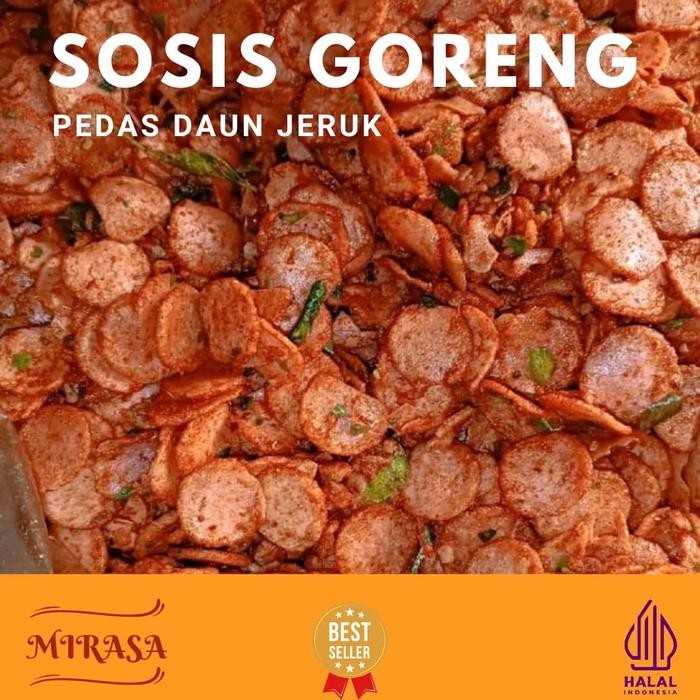 

New Sosis Goreng Pedas Daun Jeruk 1KG - Cemilan Pedas Makanan Sosreng Khas Mirasa Snack And Food