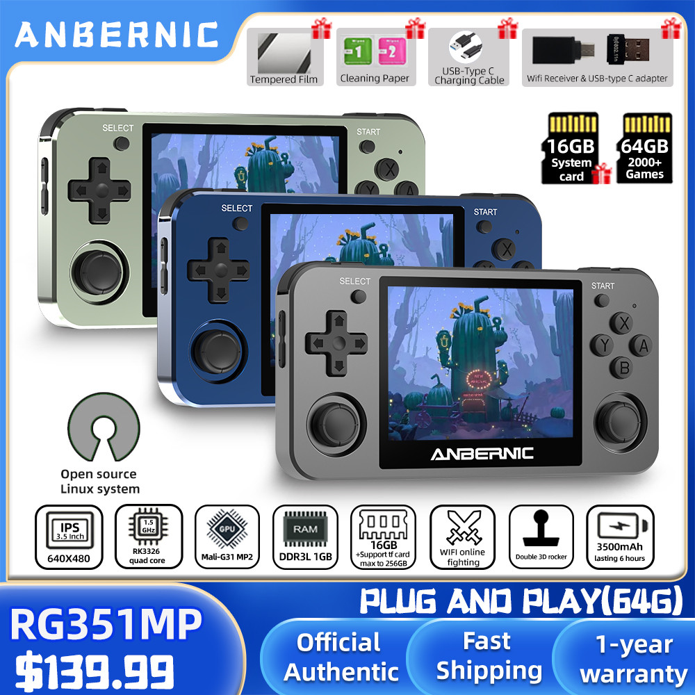 New Anbernic RG351MP Portable Game Player Pocket Game Machine 3.5