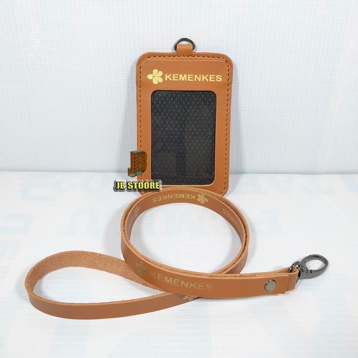 

Tempat Id Card Kemenkes Kulit / Id Card Holder Kemenkes Gantung / Name Tag Kemenkes Tali Kulit