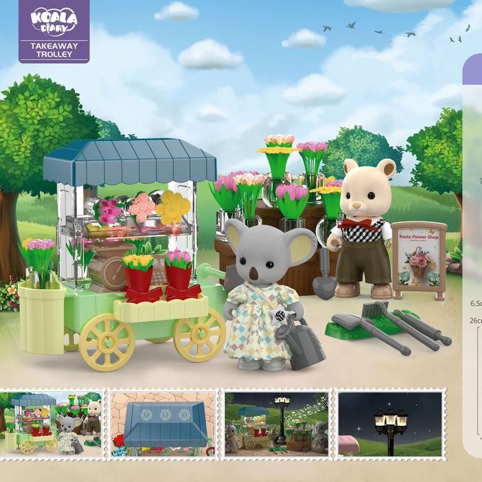Koala Diary Sylvanian Ice Cream Cart House Mainan Rumah Gerobak Boneka