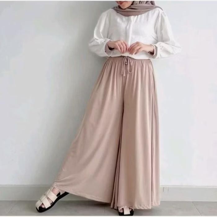 Celana Kulot Rayon Tali Serut Jumbo / Kulot Wanita Jumbo Rayon Premium Bawahan Panjang Muslim