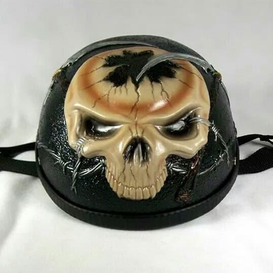 PREMIUM Helm Motor Batok Tengkorak Catok Classik Army Nazi Retro Tentara