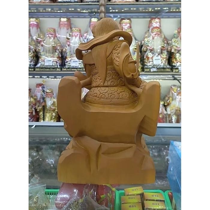 Patung Dewa Hian Tian Shang Ti / Siong Te Kong - 12 In - Kayu Polos - M24