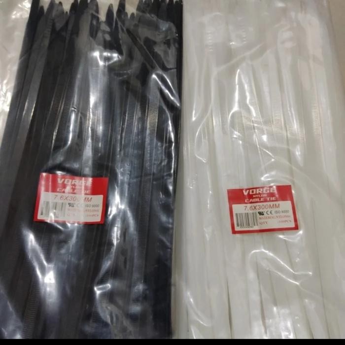

kabel Ties / Cable ties Merk Fort atau sunlux 7.6x300 Putih hitam 30cm