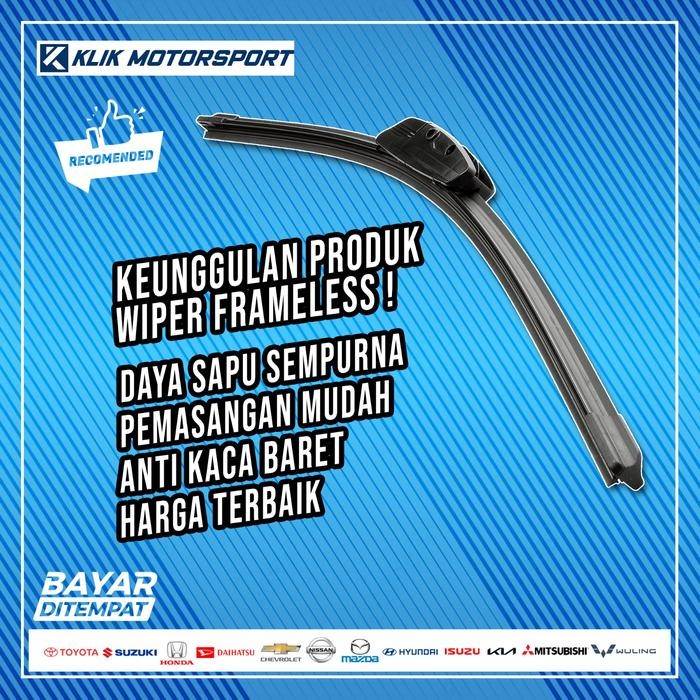Wiper Toyota Kijang Super / Wiper Mobil Frameless - 1 Set Depan