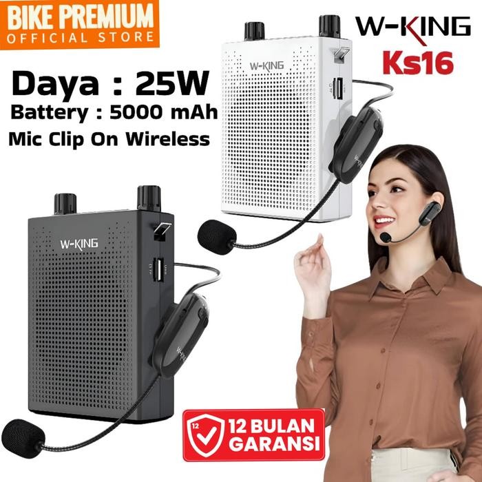 Wking Speaker Pinggang Tour Guide Mic Karaoke KS16 Bluetooth Mini