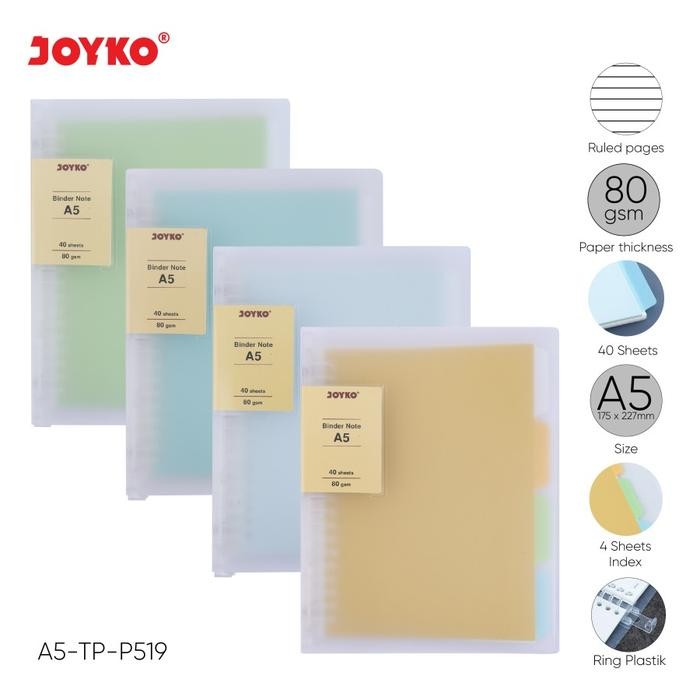 

Binder Note Cover Transparan Buku Tulis Joyko A5-TP-P519
