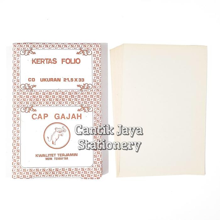 

Kertas CD/Buram/Koran F4 Folio Cap Gajah per pak / 300 lbr
