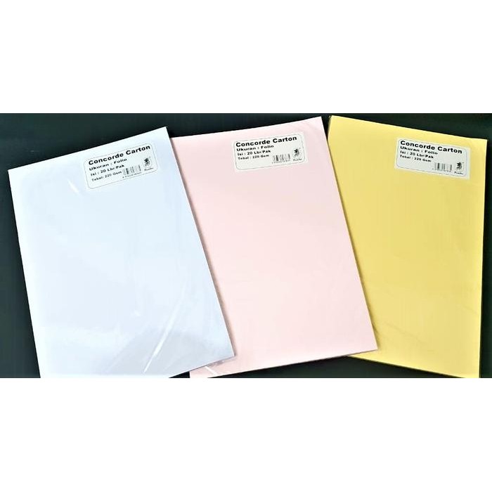 

KERTAS KARTON CONCORDE FOLIO F4 TEBAL 220 GSM GR WARNA ISI 20