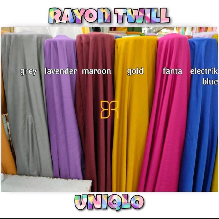

Rayon Twill UNIKLO - Bahan kain katun rayon import - polosan lembut
