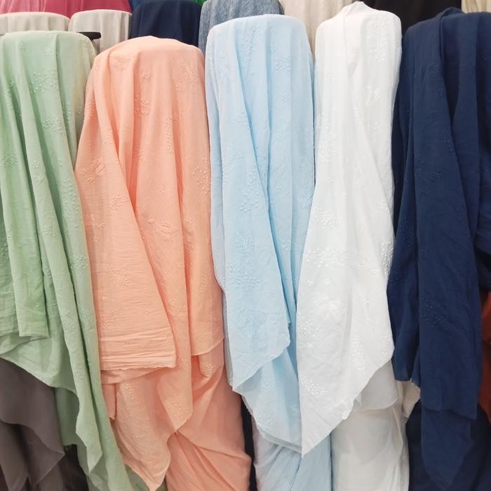 

Bahan Kain Katun Cringkle Bordir Harga 0,5m