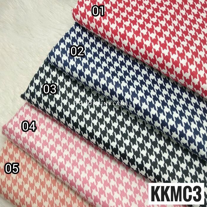 

Kain / Bahan Katun Jepang Motif Houndstooth KKMC3 uk 50cmxlebar kain