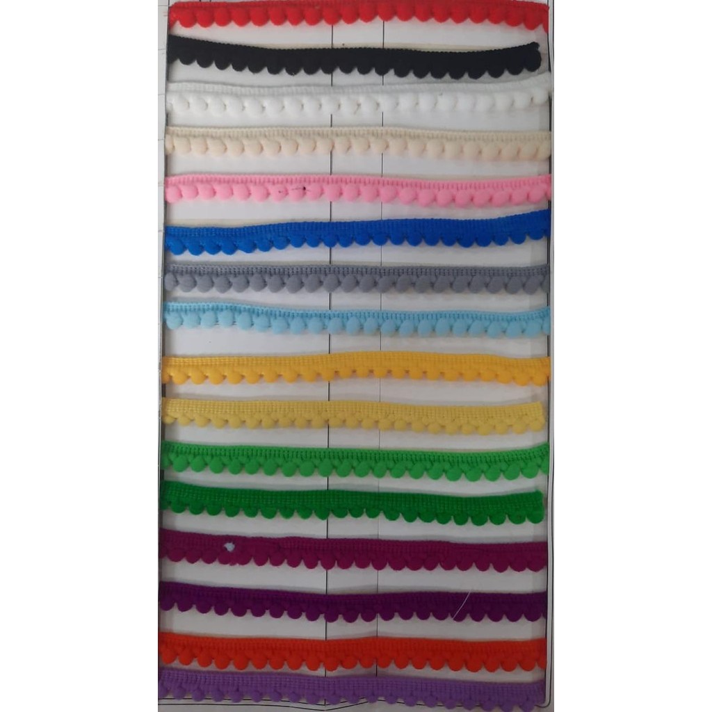 

Renda pom-pom kecil/ renda bakso kecil/ renda bordir pom-pom - 20 yds