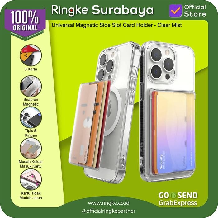 

Ringke Universal Side Slot 3 card Holder Clear Mist Tempat Kartu Tipis