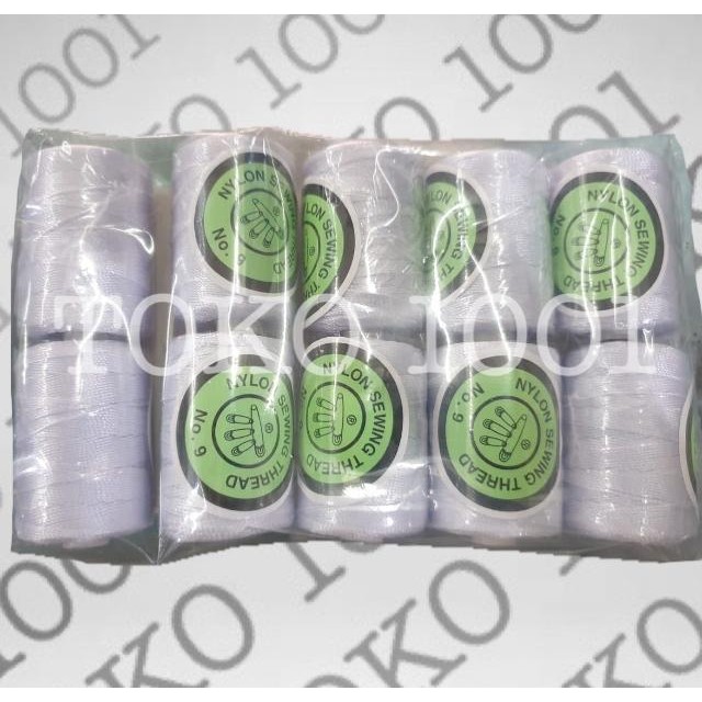 

Benang nilon cap peniti 9 putih (10 rol)