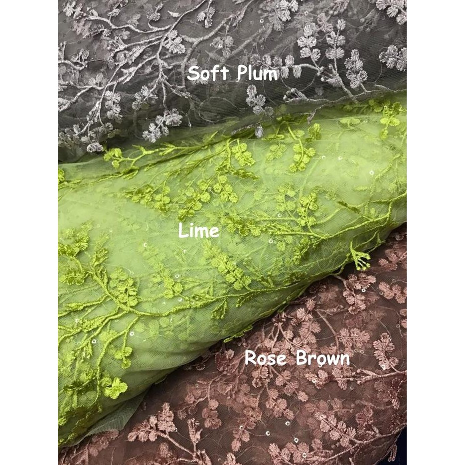 

Kain Tile Brokat Akar Daun Meteran Bahan Setelan Kebaya Modern