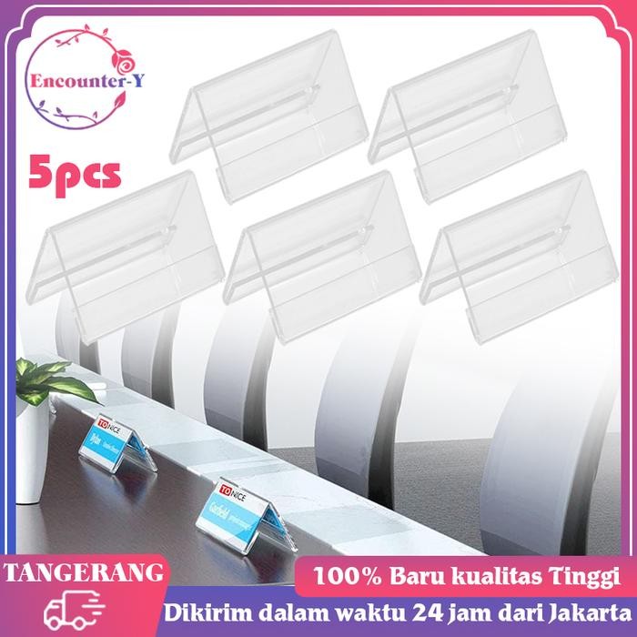 

5pcs Papan Nama Meja Akrilik 2 Sisi 8x20cm Name Desk Name Plate Tag