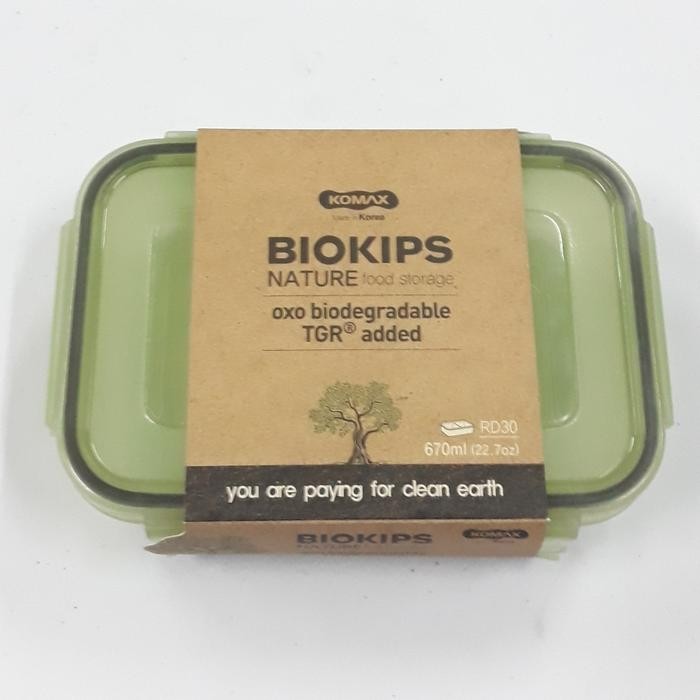Wadah makanan KOMAX Biokips Food Container Bioplastic RD30/670ML Sekat
