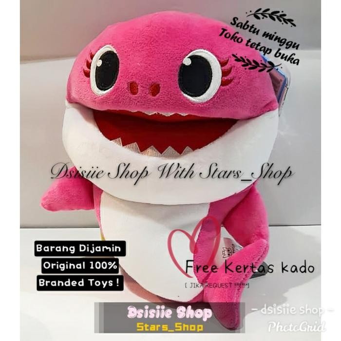 Boneka Tangan Baby Shark Singing Fast And Slow Song Original Pink Fong