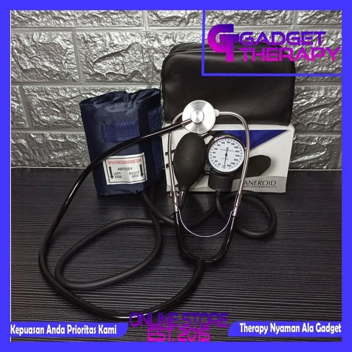 Paket Tensimeter Manual Aneroid Stetoskop Pengukur Tensi Darah Jantung