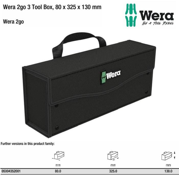 Wera 05004352001 - Tas Perkakas Wera 2go 3 Tool Box, 80 x 325 x 130 mm Wera Tools