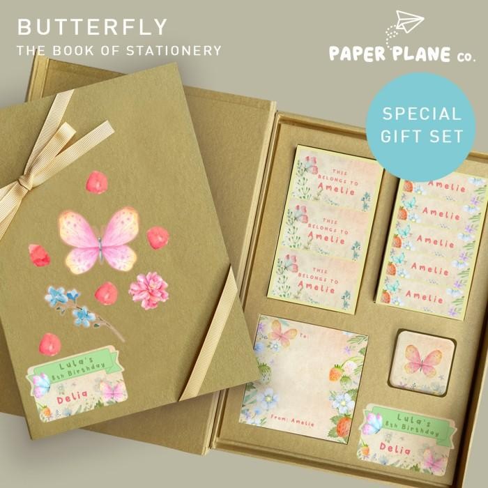 

Mini Stationery Sticker Gift Set "Butterfly Garden" Hadiah Kado