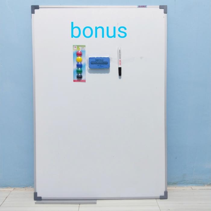 

Whiteboard / Papan Tulis Magnetic Vertikal Uk 80X120 Cm