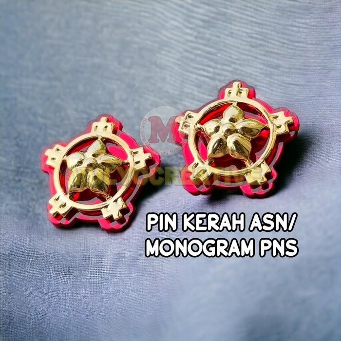 

Pin Kerah PNS Gold Monogram ASN Warna Emas Lapis Mika Murah PREMIUM