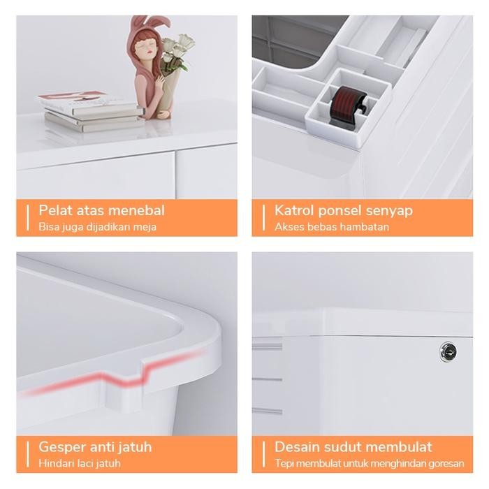 Lemari Pakaian Plastik Loker Plastik Lemari Baju Plastik Kabinet Drawer Storage Cabinet Putih Laci