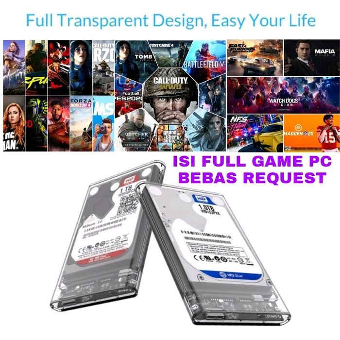 Hardisk Hdd Eksternal Transparent 320Gb 500Gb 1Tb 2Tb Full Game Pc