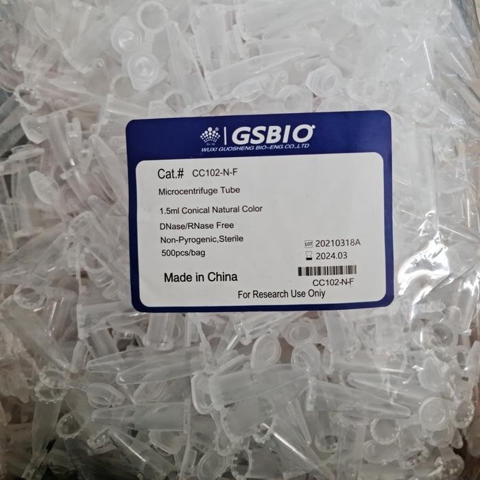 Microcentrifuge Tube GSBIO 0.5ml 1.5ml 2ml Microtube STERILE isi 500