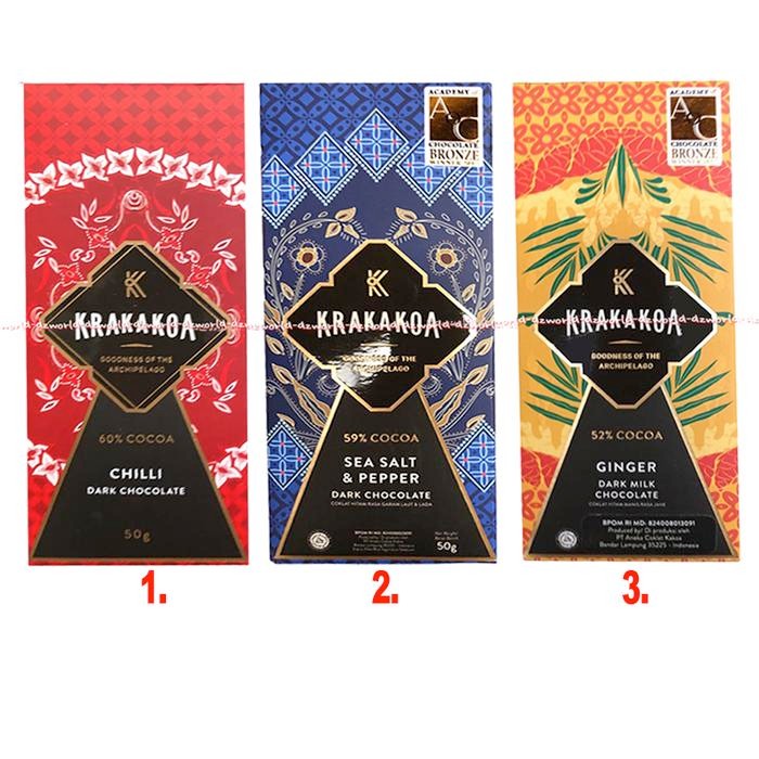 

NEW! KRAKAKOA 60% COCOA CHILLI DARK CHOCOLATE 59% COCOA SEA SALT PEPPERS