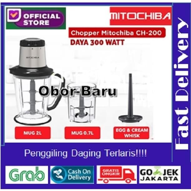 T6C6- Food Chopper Blender 3 Pisau Mito Mitochiba Ch-200 Ch200 Dijamin Ori