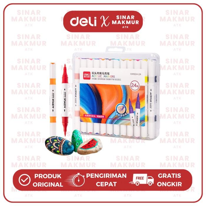 

Spidol Akrilik/Acrylic Marker Dual Tip 24 Warna Deli Hm924-24 (Set)