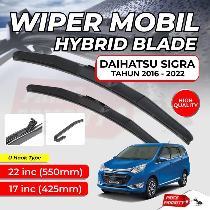 TERBARU WIPER MOBIL CALYA SIGRA KARET WIPER FRAMELESS HYBRID BLADE SET RWB TERMURAH