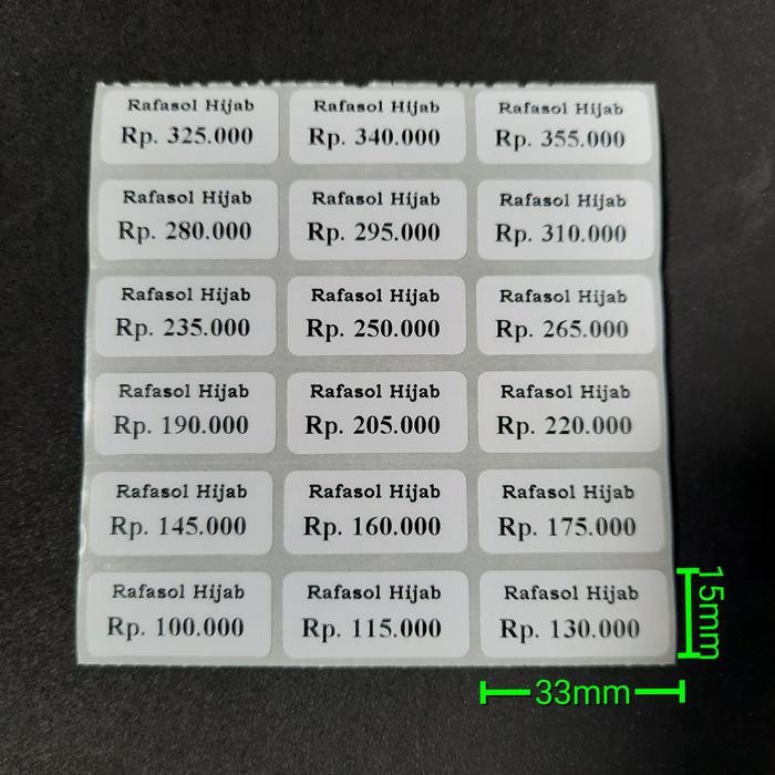 

CETAK LABEL SEMICOAT 33X15 MM FORMAT MERK DAN HARGA