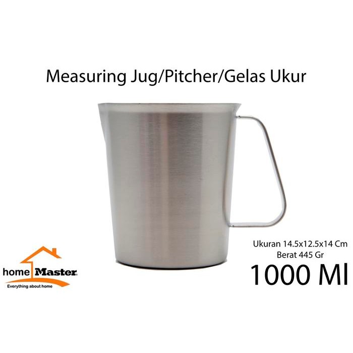 Gelas Takar/Ukur/Measuring Cup/Pitcher/Jug Stainless 1000 Ml Pus1000