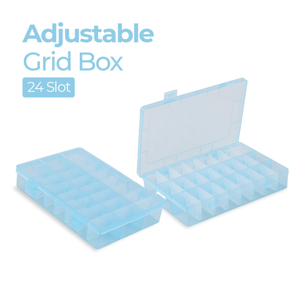 

SQUARE Kotak Penyimpanan Multifungsi Adjustable Grid Box 24 Slot - J24D