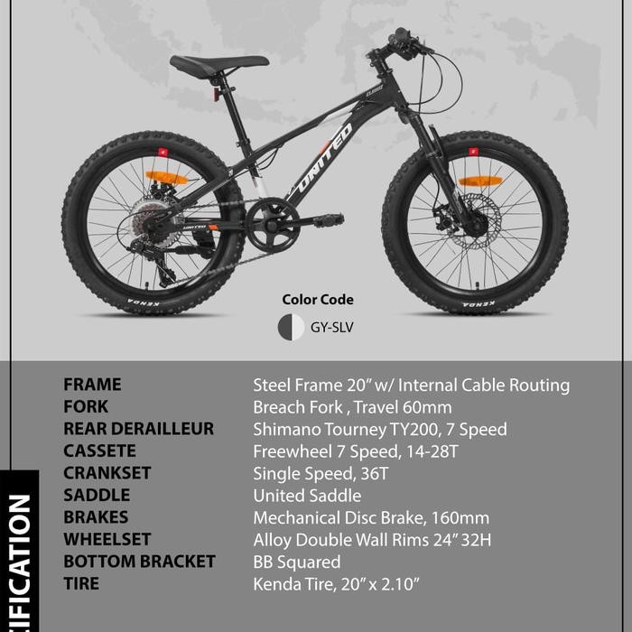 Sepeda Gunung MTB 20 Inch United Elbruz Terbaru (terlaris) (termurah) (terbaik)
