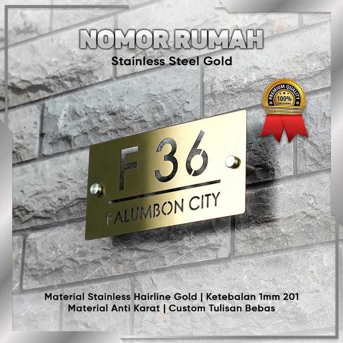 Nomor Rumah Stainless Steel Gold *