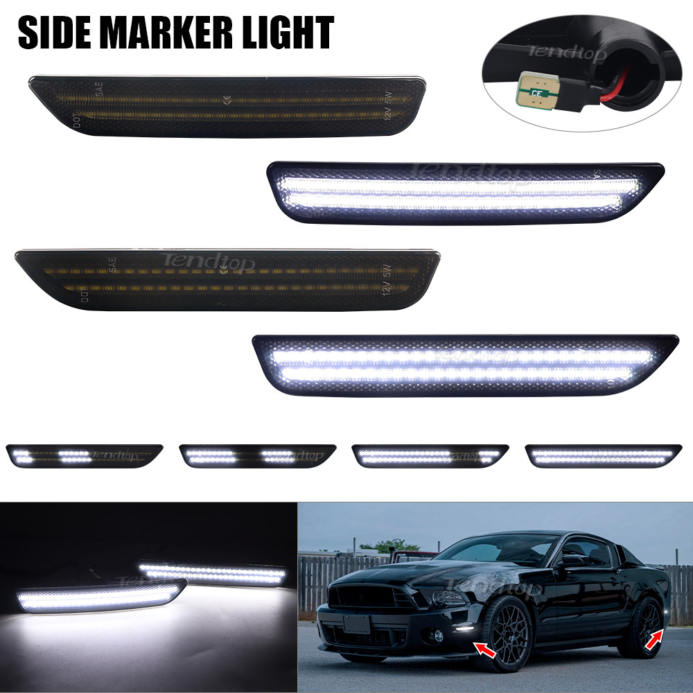 Smoke Lens LED Side Marker Light Front Rear Bumper Lamps Side Marker Light Signal Lamp for Ford Must