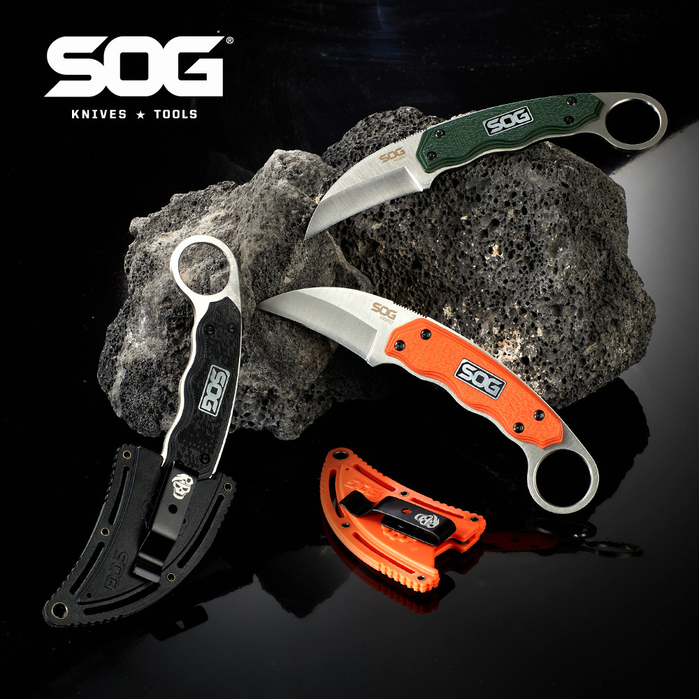 SOG GAMBIT Fixed Blade Knife Tactical Karambit EDC Outdoor Camping Self Defense Tools Cutter Pocket 