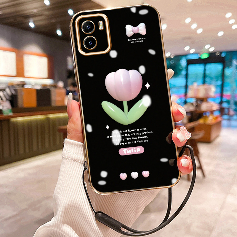 Casing Hp Untuk VIVO Y15S Y15A Y01 Case Casing Tulip Graffiti HP Cesing Silikon Softcase disepuh tal