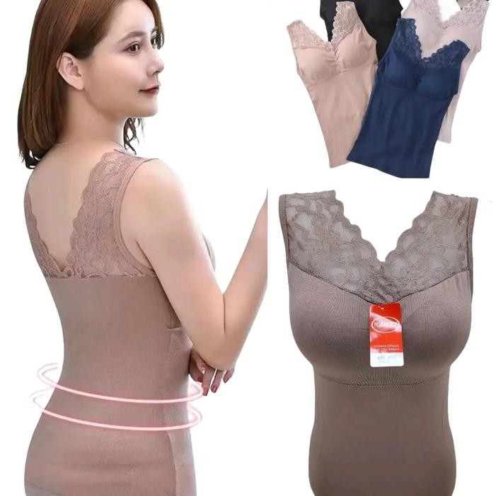 87Q5 Tanktop Bra Tanktop Bra Renda Tanktop Bra Busa Tanktop Wanita Hitam Lembut Nyaman