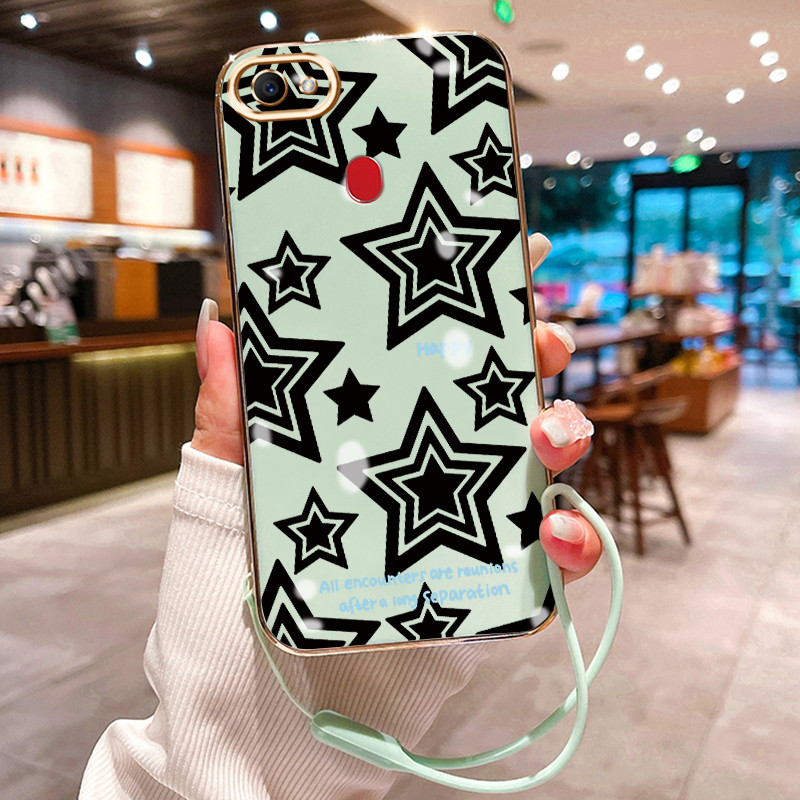 Casing Hp Untuk OPPO F7 F5 F5 Youth Case Kartun bintang Kasing Kesing tali berlapis pelindung Cesing