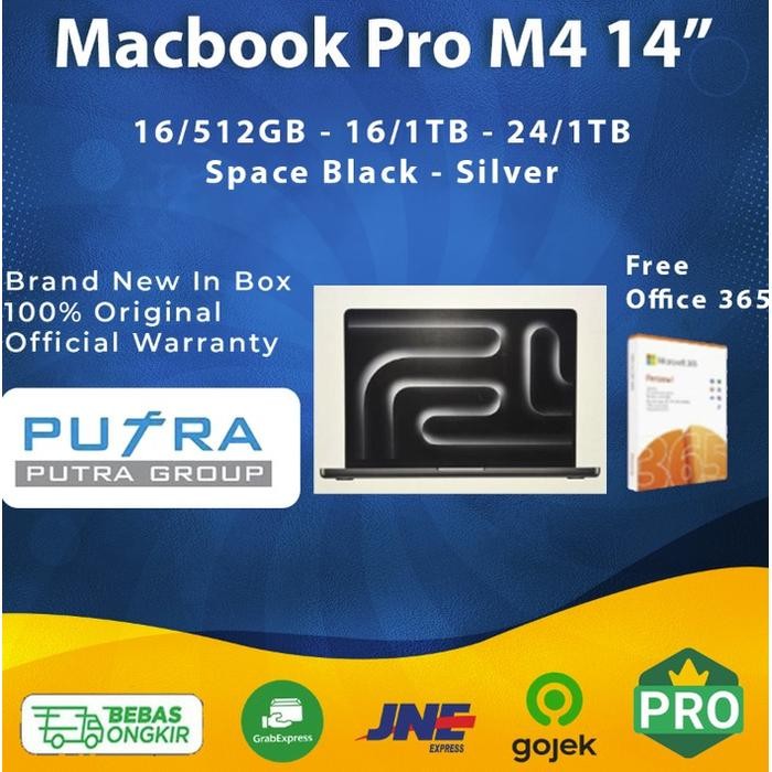 B2AG Macbook Pro M4 Chip 14- Inch 1Tb 512Gb Ssd 16Gb 24Gb Ram Grey Silver