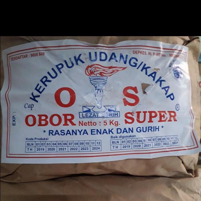 

Ready- Kerupuk Obor/Kerupuk Kakap/Udang Merek Sumber Obor 5Kg