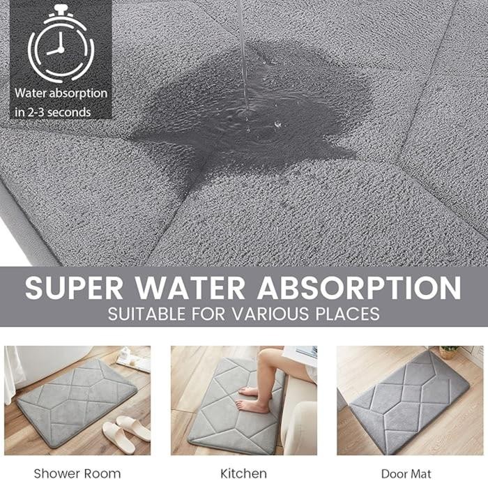 Kokomi Rin Premium Keset Memory Foam Keset Kamar Mandi Tebal Antislip Bathroom Mat Memory Foam Keset